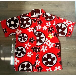 VTG 80'S SURF LINE HAWAII ORIGINAL JAMS WORLD ALOHA FLOWER COLORFUL MEN'S‎ SHIRT